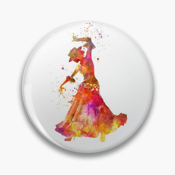 Item preview, Gypsy woman dancing flamenco dancer silhouette in watercolor	 designed and sold by paulrommer.