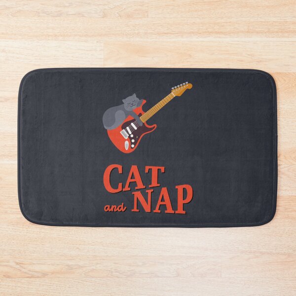 Item preview, Relaxed Cat on Guitar | British Shorthair | Catnap designed and sold by Fluffy-Vectors.