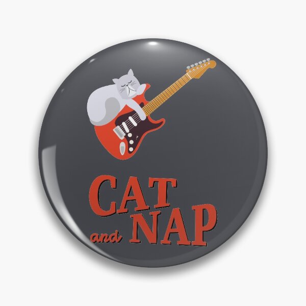 Item preview, Relaxed Cat on Guitar | Persian | Catnap designed and sold by Fluffy-Vectors.