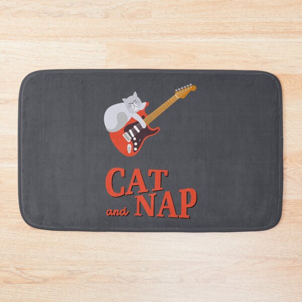 Item preview, Relaxed Cat on Guitar | Persian | Catnap designed and sold by Fluffy-Vectors.