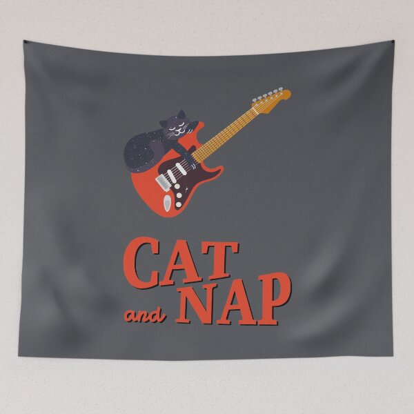 Item preview, Relaxed Cat on Guitar | Cosmic | Catnap designed and sold by Fluffy-Vectors.