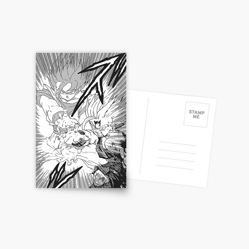 Dragon Ball Z Father Son Kamehameha Goku And Gohan Manga Panel Postcard For Sale By Torgraphix 4263