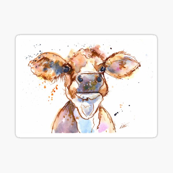 Aperçu de l'œuvre Vache Splashy créée et vendue par ArtBySarahWhite.