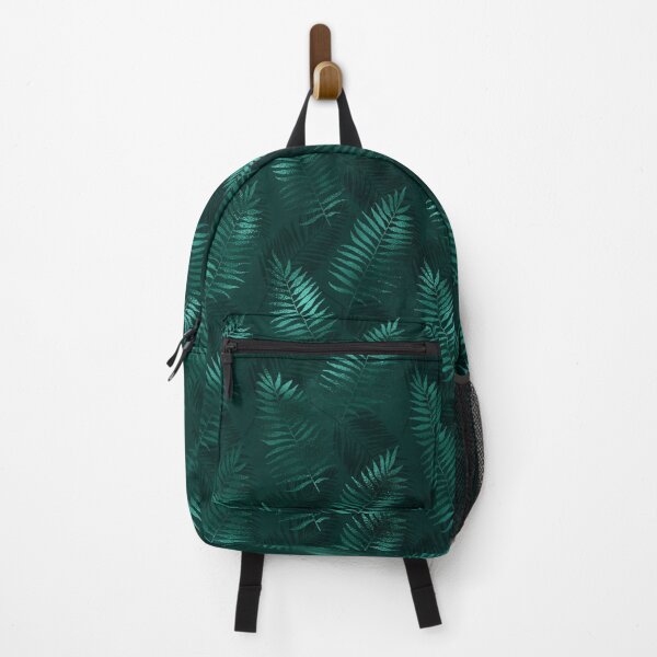 Vista previa del artículo con la obra «Patrón de hoja verde azulado, hermoso efecto metálico de imitación verde azulado, mi color verde azulado favorito combinado con un elegante patrón de hojas equivale a la perfección», diseñado y vendido por Orianah.