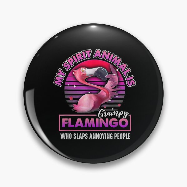 Item preview, My Spirit Animal Is A Grumpy Flamingo Retro Vintage Gift  designed and sold by lindafrances.
