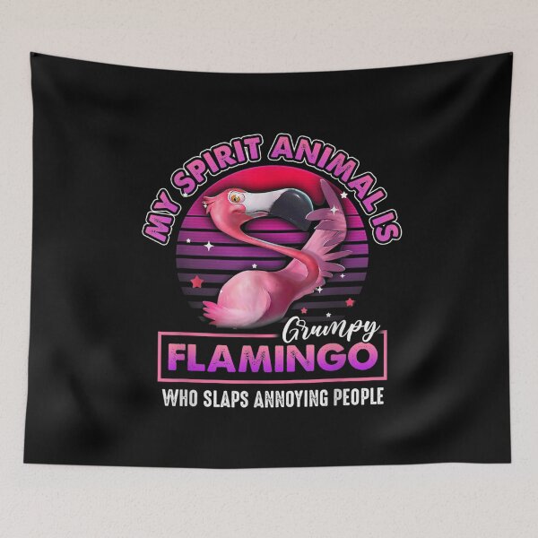 Item preview, My Spirit Animal Is A Grumpy Flamingo Retro Vintage Gift  designed and sold by lindafrances.