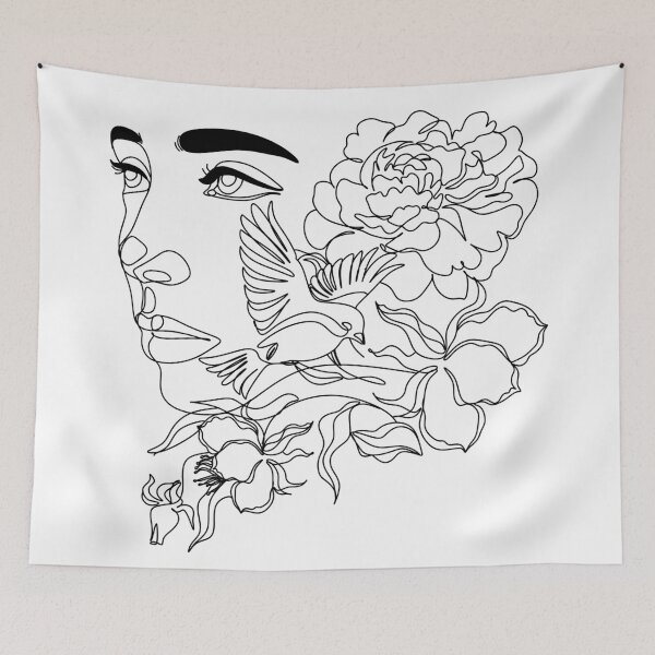 Item preview, Plant Head Woman Art Print | Woman With Plants on Head Poster | Flower Woman Wall Art | Woman With Flower Head Print | Line Drawing Woman designed and sold by OneLinePrint.