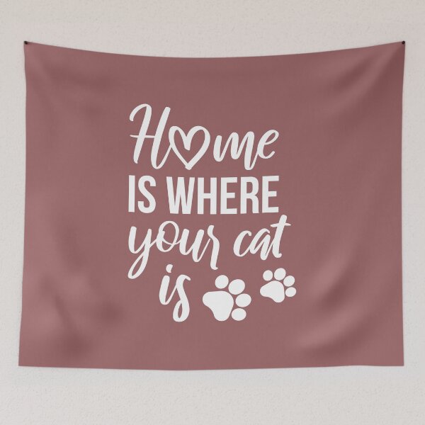 Item preview, Home is Where Your Cat Is | Pink BG designed and sold by ClaudiaGrosso.