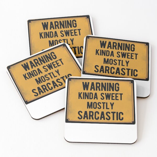 Item preview, Warning Kinda Sweet Mostly Sarcastic - funny gift idea for sarcasm lovers designed and sold by hyggekrog.