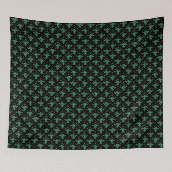 Item preview, Teal Bee Pattern, beautiful teal faux metallic effect, my favorite color teal combined with a striking retro bee pattern designed and sold by Orianah.