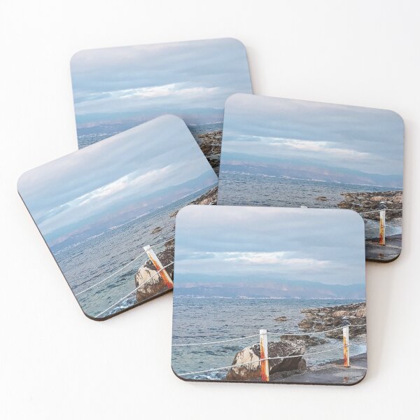 Item preview, Sea beach with waves, cloudy sky, trees and rocks. Sea landscape designed and sold by TJprint.