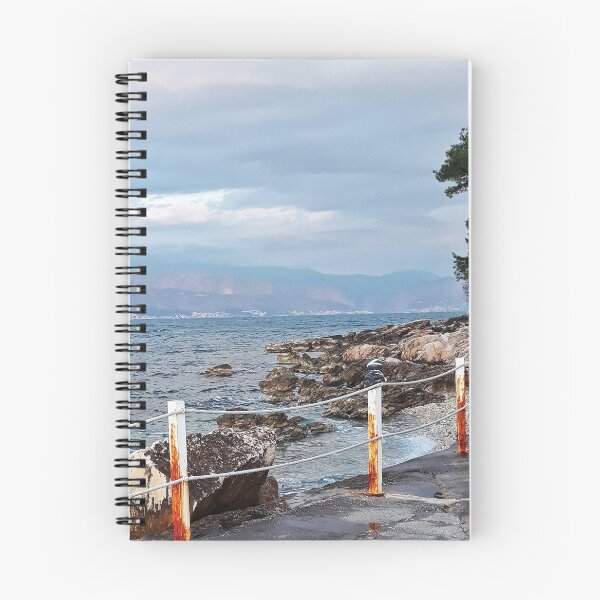 Item preview, Sea beach with waves, cloudy sky, trees and rocks. Sea landscape designed and sold by TJprint.