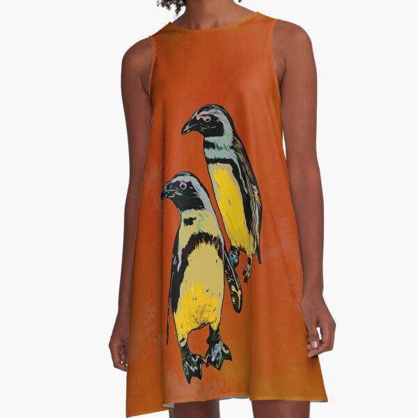 Legakulie Pinguine Spruch gelb orange A-Line Dress