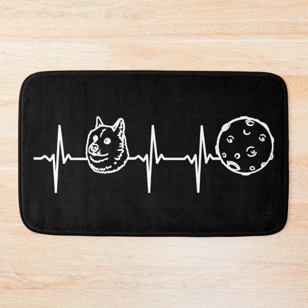 Item preview, EKG heartbeat Dogecoin to the moon line art designed and sold by Infdesigner.
