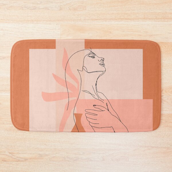 Item preview, Trendy one line woman body. Girl hugs herself. Female poster.  designed and sold by CoCoArt-Ua.