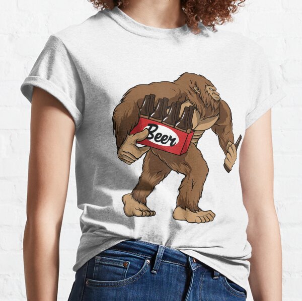 Beer Lover Big Foot Shirt, Yeti Shirt, Hiking Clothes, Mens Funny Tee, Drinking Tee, I Believe Bigfoot Shirt, Yeti Shirt