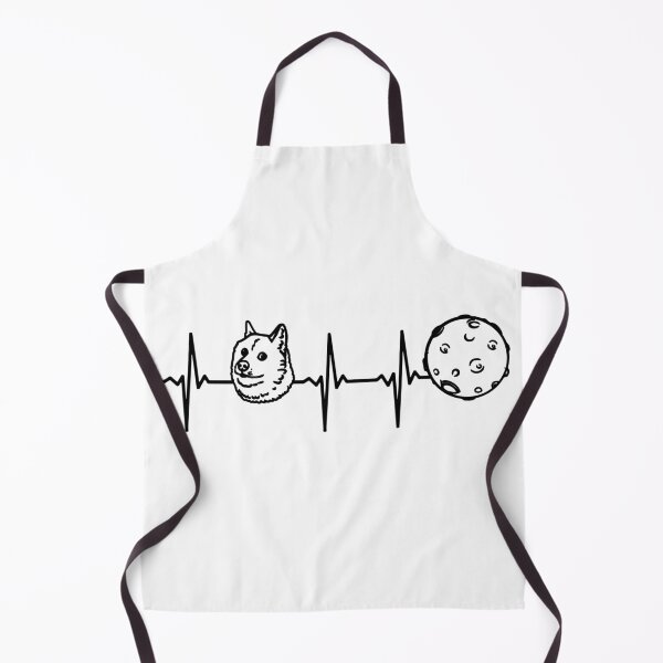 Item preview, EKG heartbeat Dogecoin to the moon line art black designed and sold by Infdesigner.