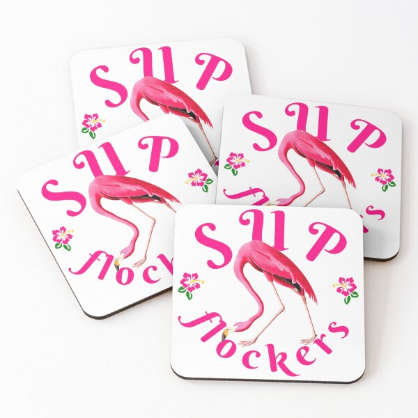 Item preview, Pinky Vintage Flamingo Funny Quote - Sup Flockers designed and sold by ChinStore.