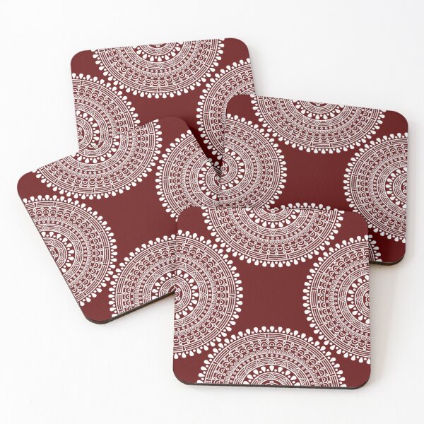 Item preview, Four half lace doilies on dark red designed and sold by Ninaeva.