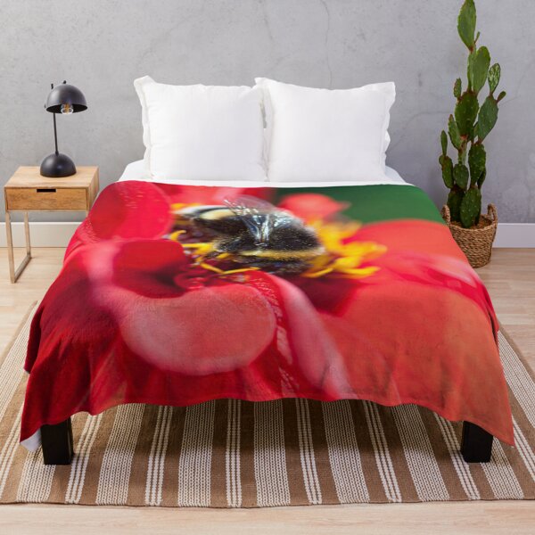 Item preview, Gorgeous Fluffy Bee on Red Flower designed and sold by CyaniRose.