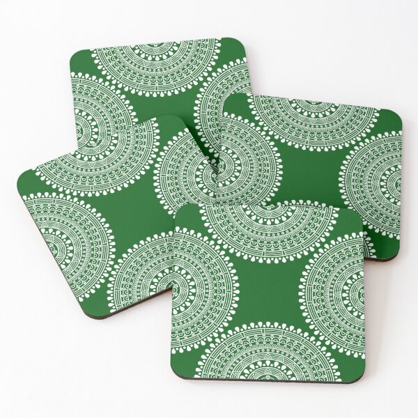 Item preview, Four half lace doilies on apple green designed and sold by Ninaeva.