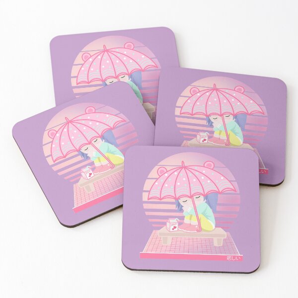 Item preview, 90s Japanese Kawaii Sad Girl Pink Japanese Strawberry Milk  designed and sold by gogo-jr.