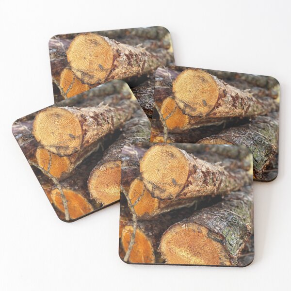 Item preview, Log Pile in sunset Photography -  North Yorkshire Moors National Park Woodland designed and sold by WildBerryArt.