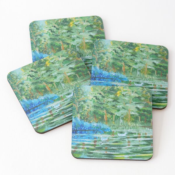 Item preview, Trees by the calm pond in Summer designed and sold by SoupSouka.