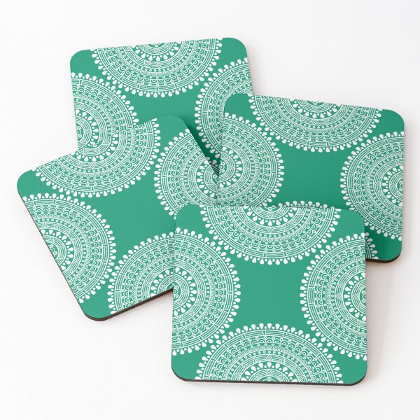 Item preview, Four half lace doilies on turquoise designed and sold by Ninaeva.