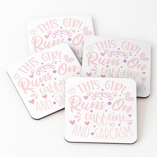 Item preview, This girl runs on caffeine and sarcasm - funny gift idea for sarcasm lovers designed and sold by hyggekrog.