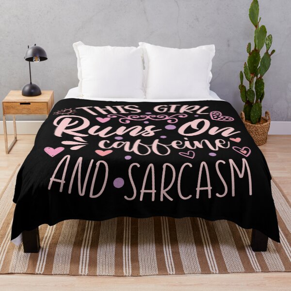 Item preview, This girl runs on caffeine and sarcasm - funny gift idea for sarcasm lovers designed and sold by hyggekrog.