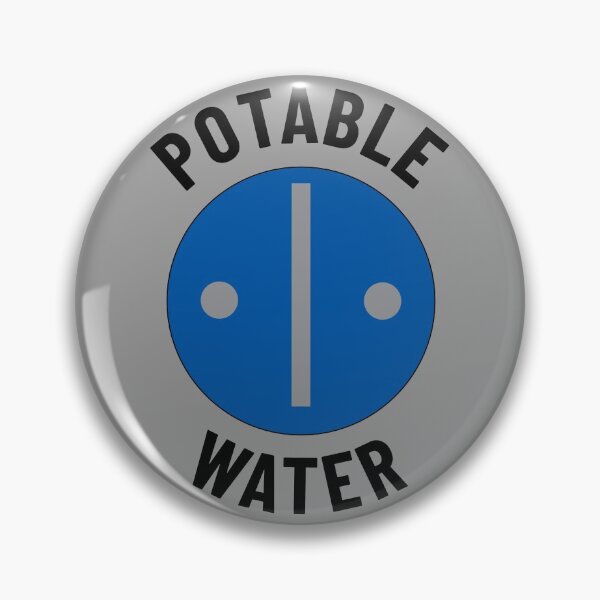 Item preview, Potable Water Badge - Black Text on Gray designed and sold by LucidLounger.