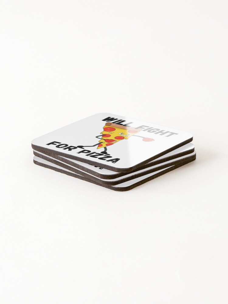 Thumbnail 4 of 5, Coasters (Set of 4), Will Fight For Pizza designed and sold by RGRamsey.