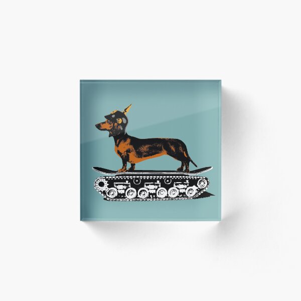 Dachshund Tank Commander Acrylic Block