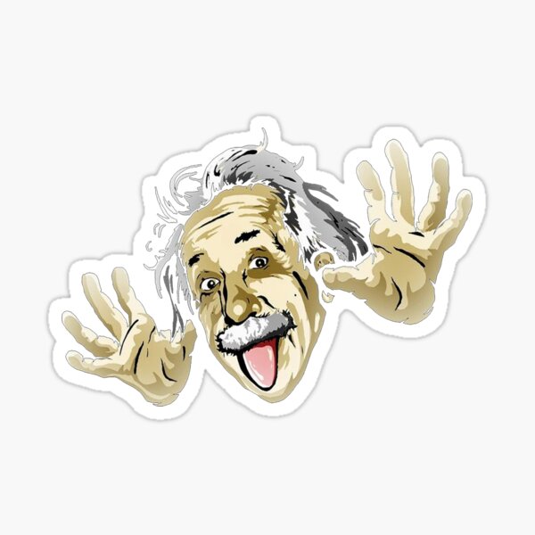 Albert Einstein Parody Sticker