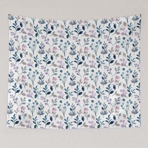 Item preview, Teal and Purple Leaf Pattern, beautiful and simple watercolor leaf pattern, fresh and soothing designed and sold by Orianah.