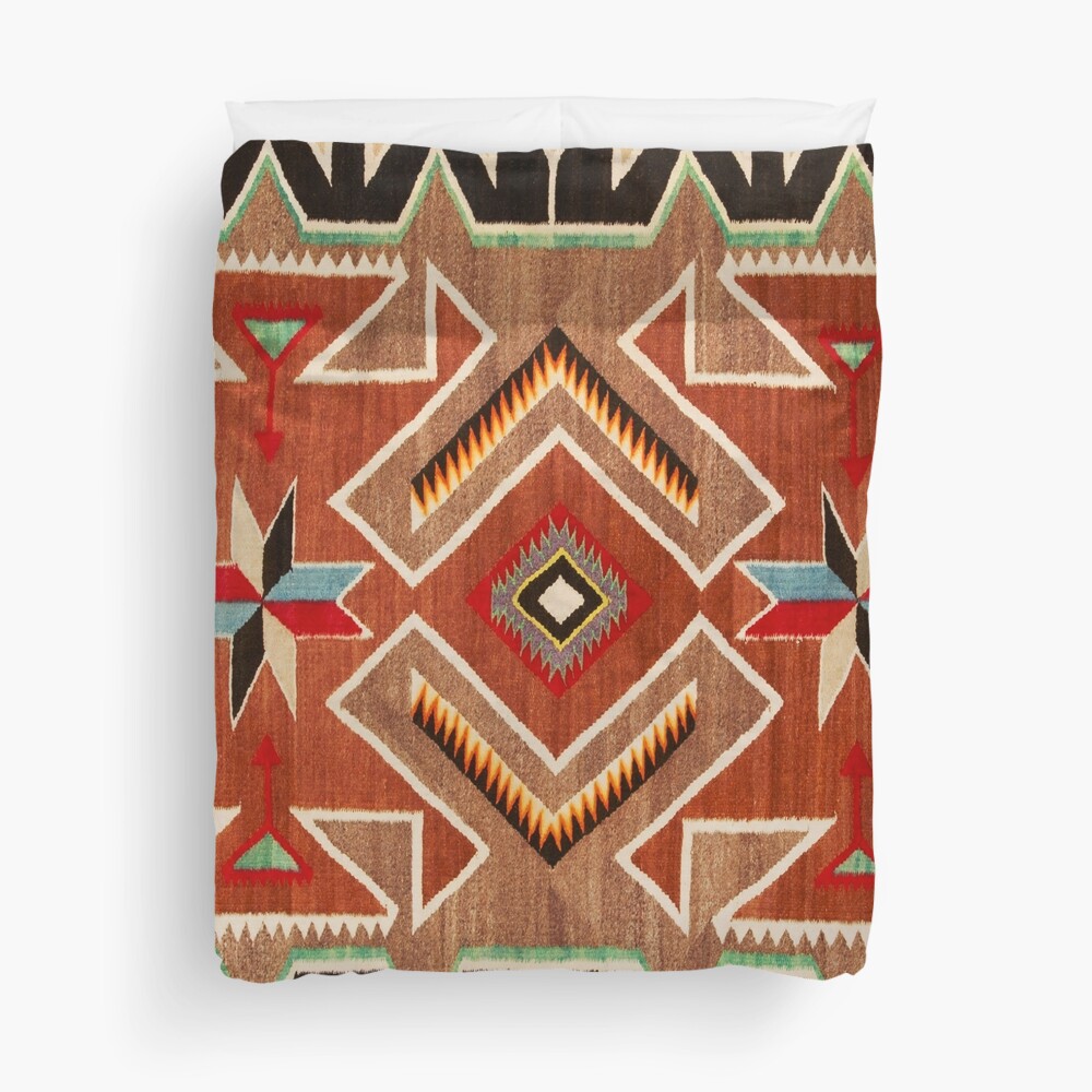 NAVAJO INDIAN WOVEN TAPESTRY MADE 1915 (turned) Duvet Cover