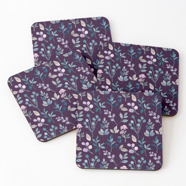 Item preview, Teal and Purple Leaf Pattern, beautiful and simple watercolor leaf pattern, fresh and soothing designed and sold by Orianah.