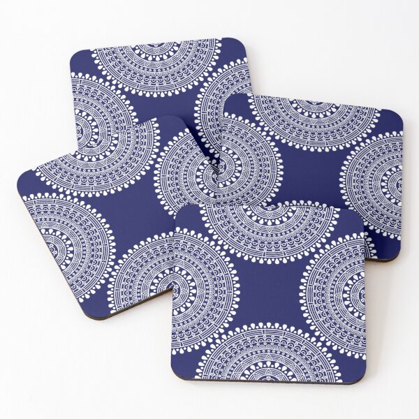 Item preview, Four half lace doilies on dark blue designed and sold by Ninaeva.