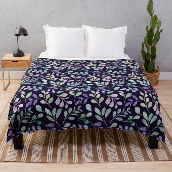 Item preview, Teal and Purple Leaf Pattern, beautiful and simple watercolor leaf pattern, fresh and soothing designed and sold by Orianah.