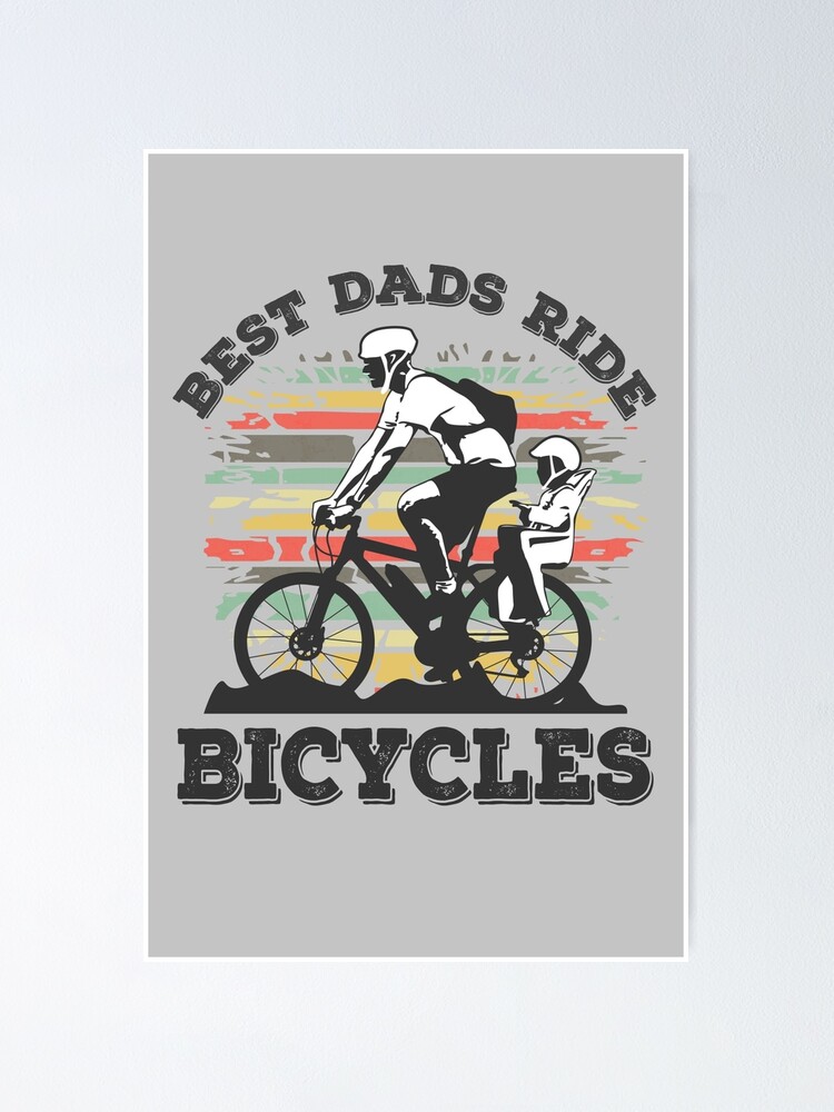 Los mejores papás andan en bicicleta Ciclismo Papá Regalo del día del padre  Póster