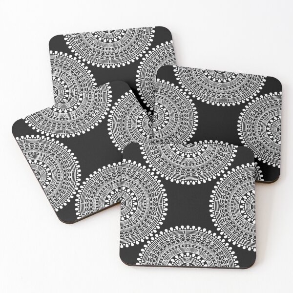 Item preview, Four half lace doilies on black designed and sold by Ninaeva.