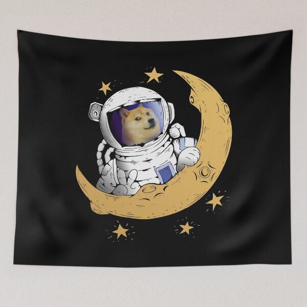 Item preview, Dogefather - Dogecoin to the Moon - Space Dogenaut Funny Crypto Gift  designed and sold by hyggekrog.