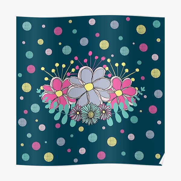Flowers & Spots Poster