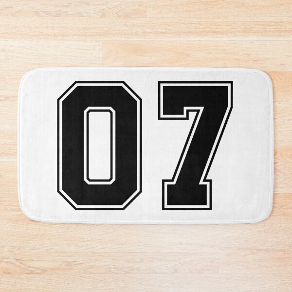Item preview, 07 American Football Classic Vintage Sport Jersey Number in black number on white background for american football, baseball or basketball designed and sold by Marcin Adrian.