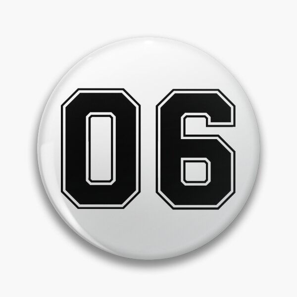 Item preview, 06 American Football Classic Vintage Sport Jersey Number in black number on white background for american football, baseball or basketball designed and sold by Marcin Adrian.