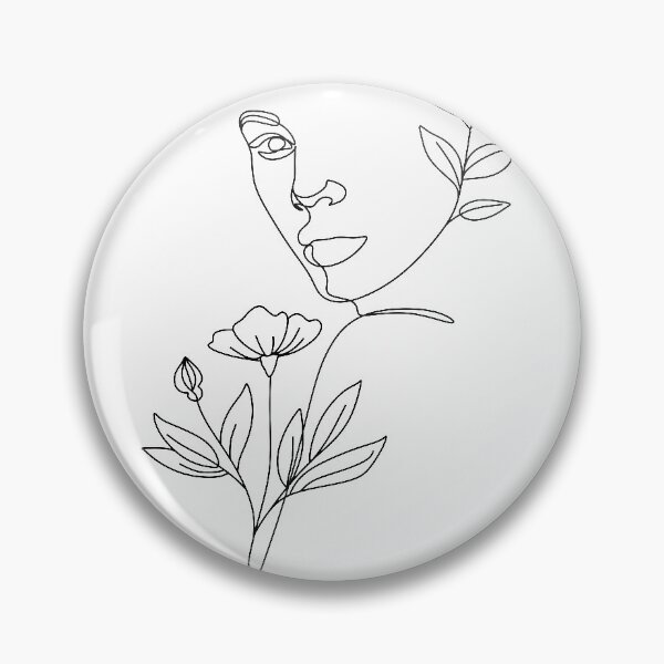 Item preview, Nature woman head. Line art female face Art Print designed and sold by OneLinePrint.
