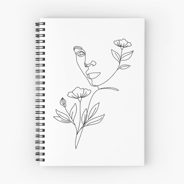 Item preview, Cabeza de mujer de la naturaleza. Impresión artística de rostro femenino de arte lineal designed and sold by OneLinePrint.