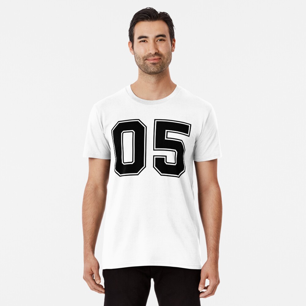05 Classic Vintage Sport Jersey Number in Black Number on White