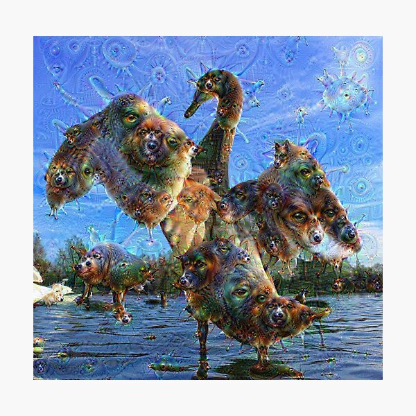 Dream Creatures, Swan 001, DeepDream Photographic Print